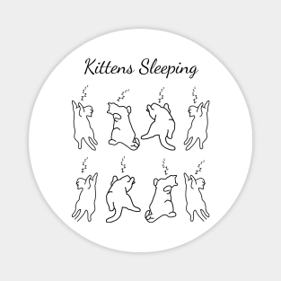 Kittens sleeping lazy cute cats Magnet